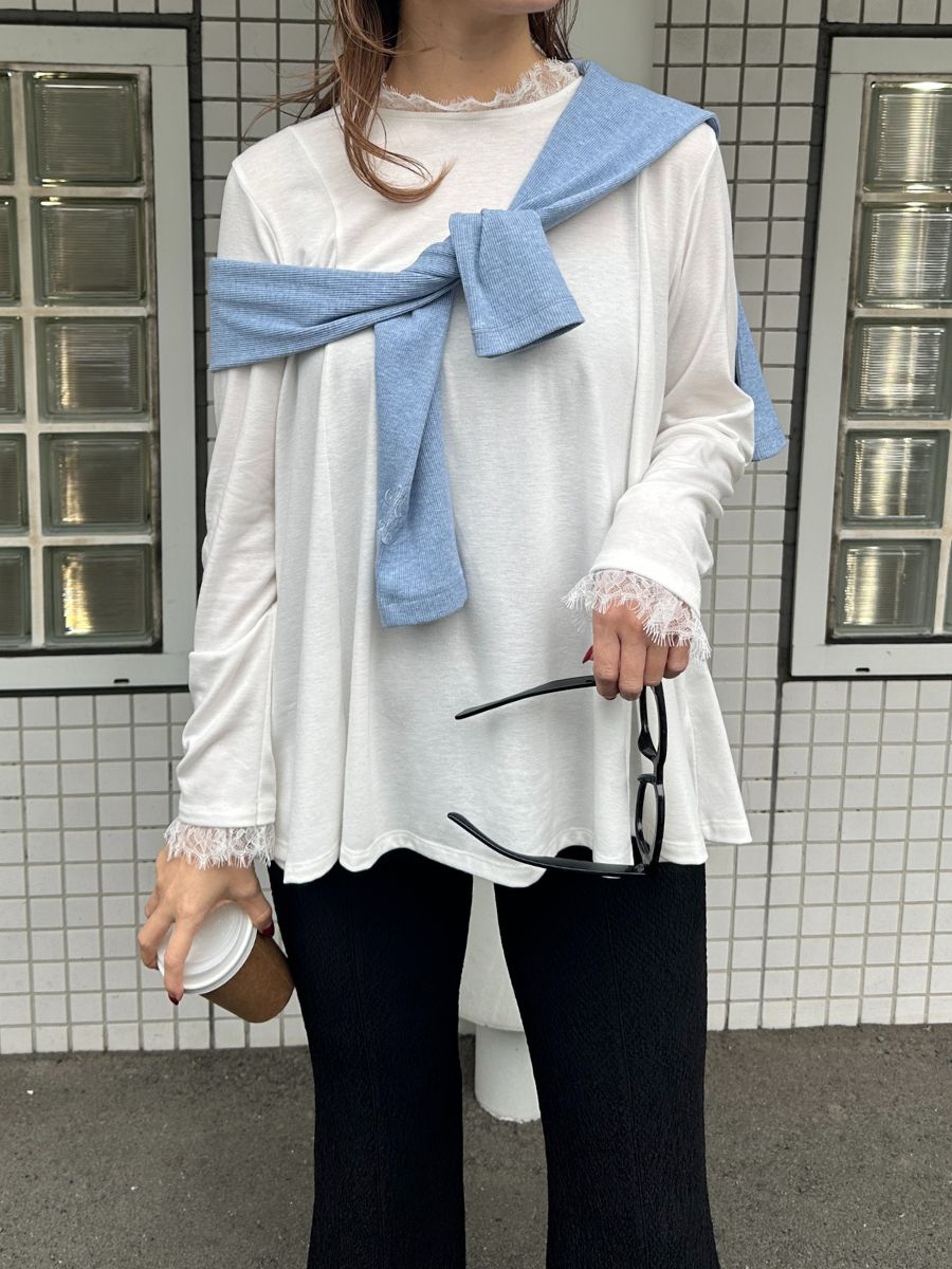 【予約販売】Mewl レースカラーフレアTOPS M261-83030