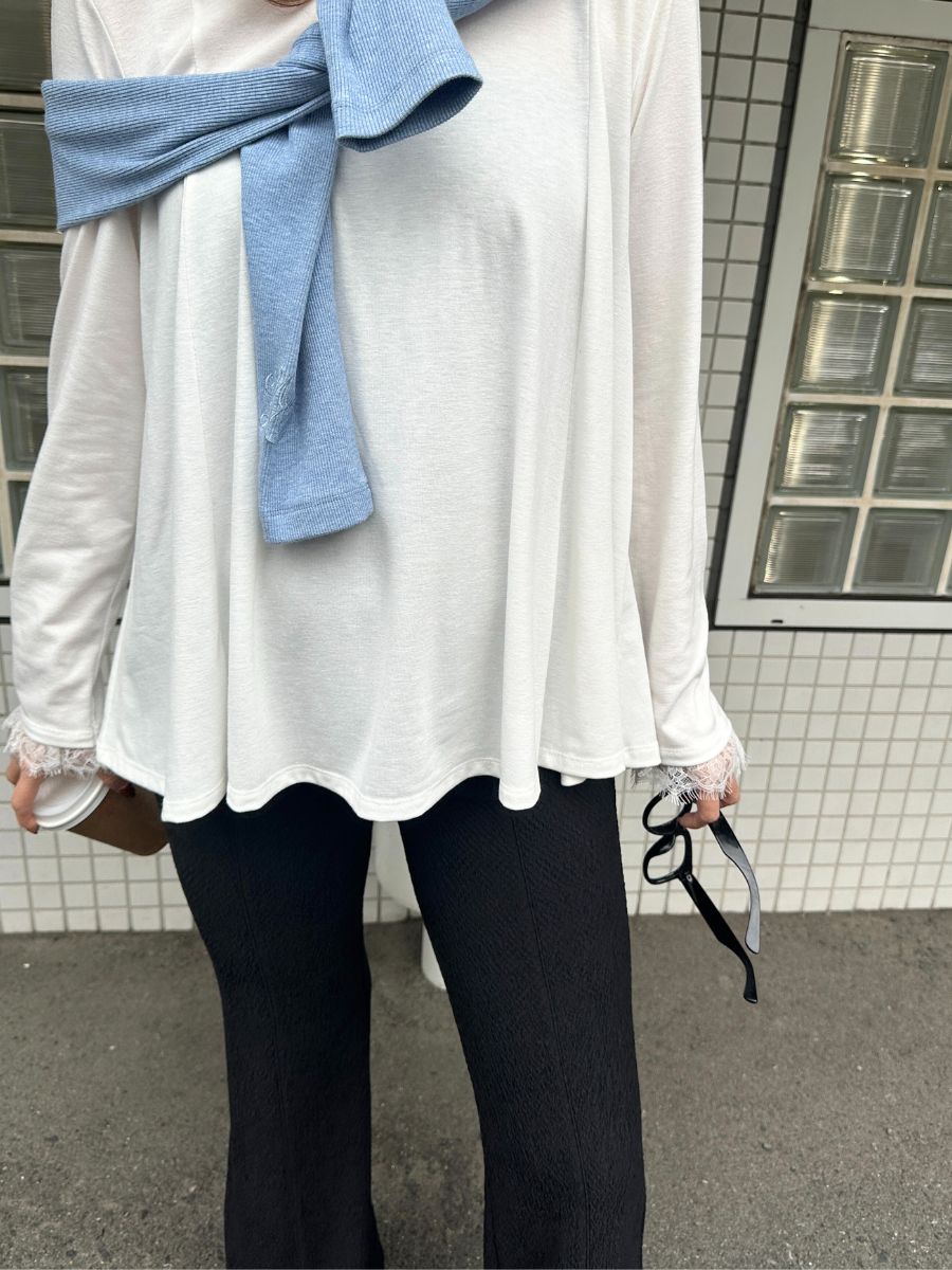 【予約販売】Mewl レースカラーフレアTOPS M261-83030