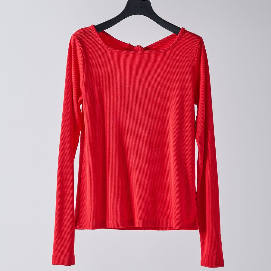 【予約販売】Mewl ラメリブバックリボンTOPS M261-87023