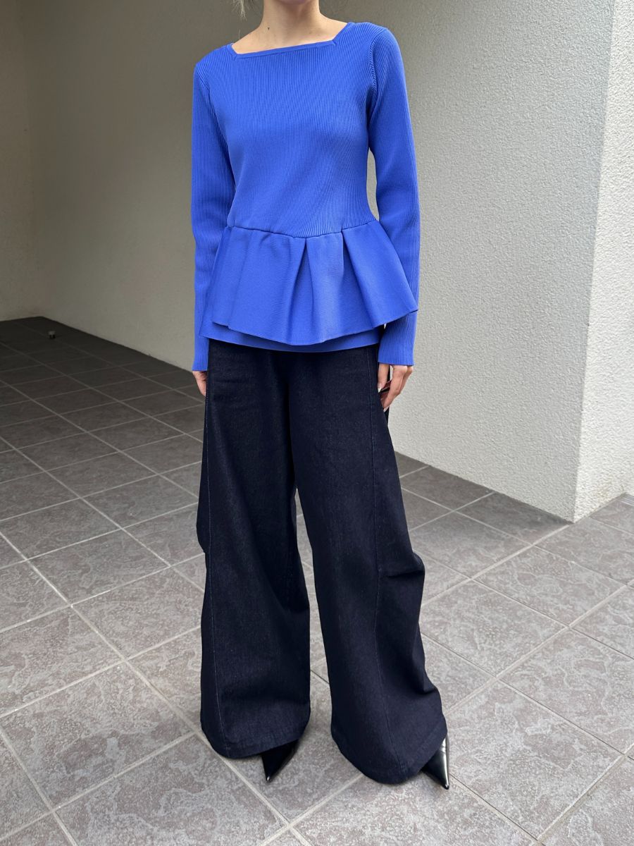 【予約販売】Mewl ペプラムニット M261-97028