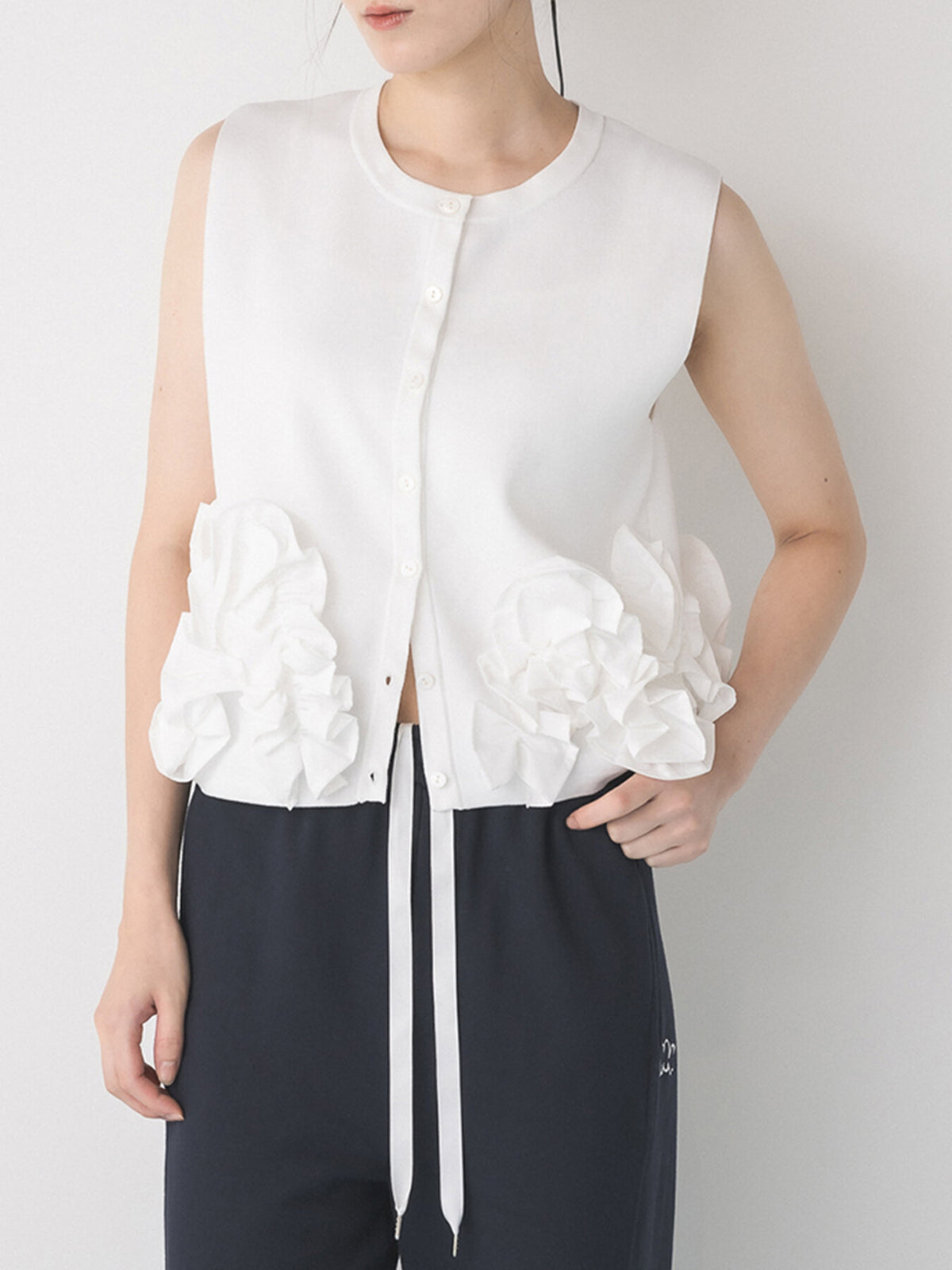 【予約販売】Mewl PEPLUM KNIT VEST M264-98185