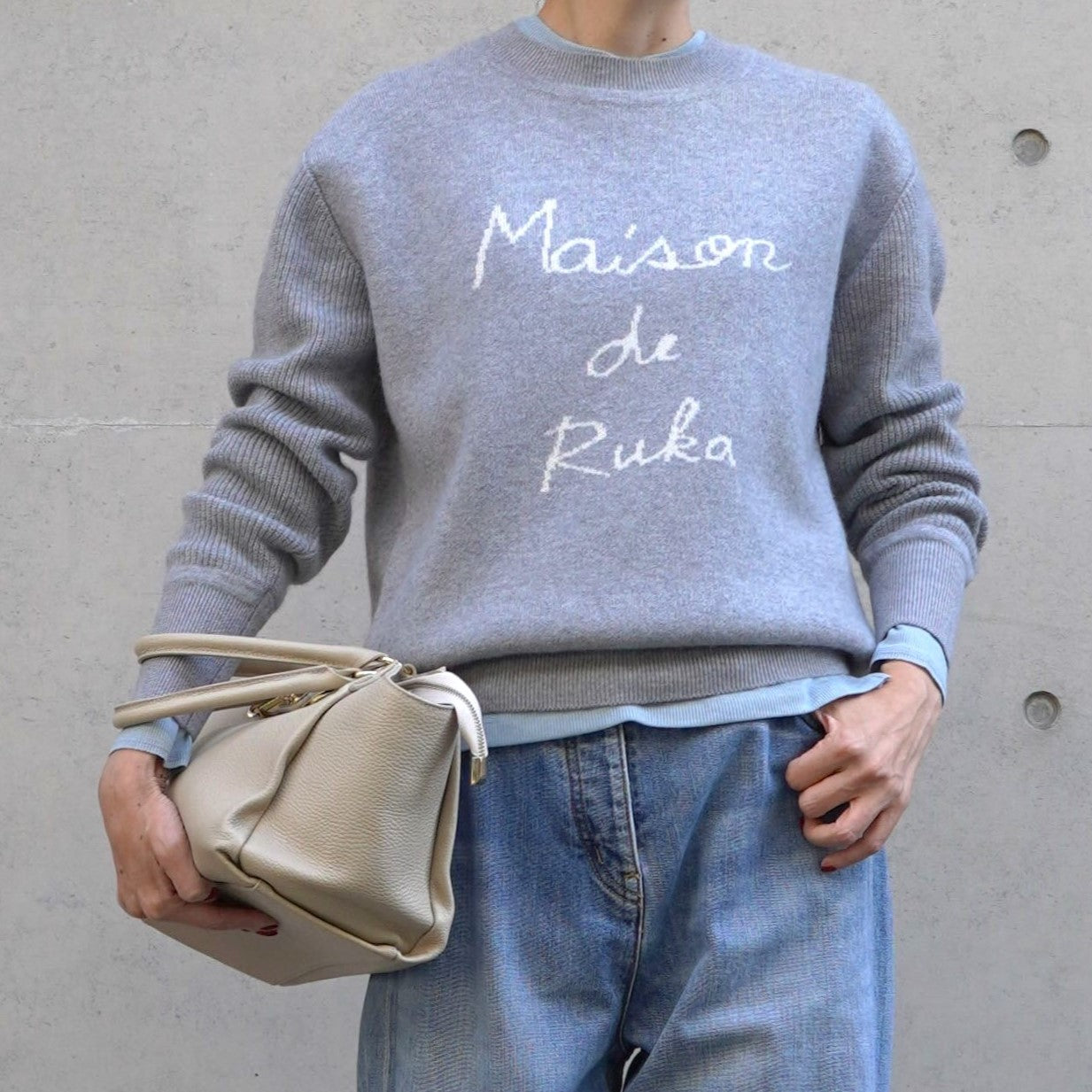 Maison de RUKA カシミヤ ロゴニット