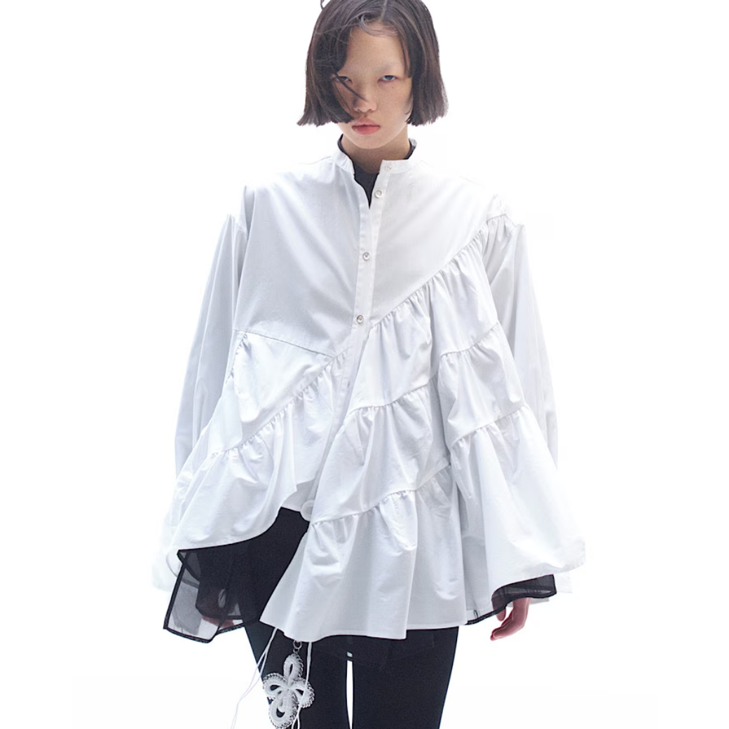 RUMCHE Typewriter Gatherd Blouse R25A10603