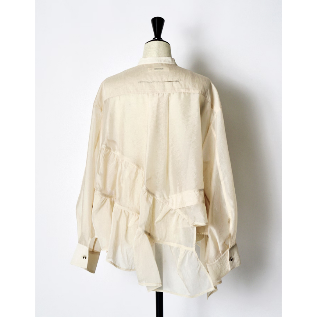 RUMCHE Sheer Gathered Blouse R25A10604