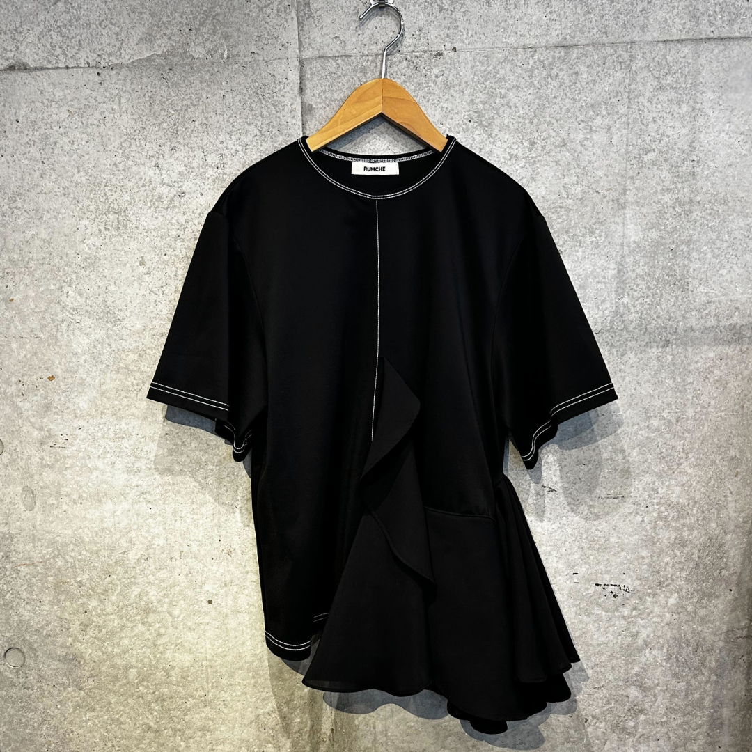 RUMCHE Moon Ruffle Cutsew Tops R25S10608〔40%OFF〕
