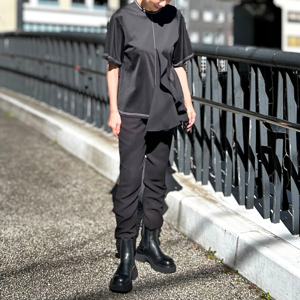 RUMCHE Moon Ruffle Cutsew Tops R25S10608〔40%OFF〕