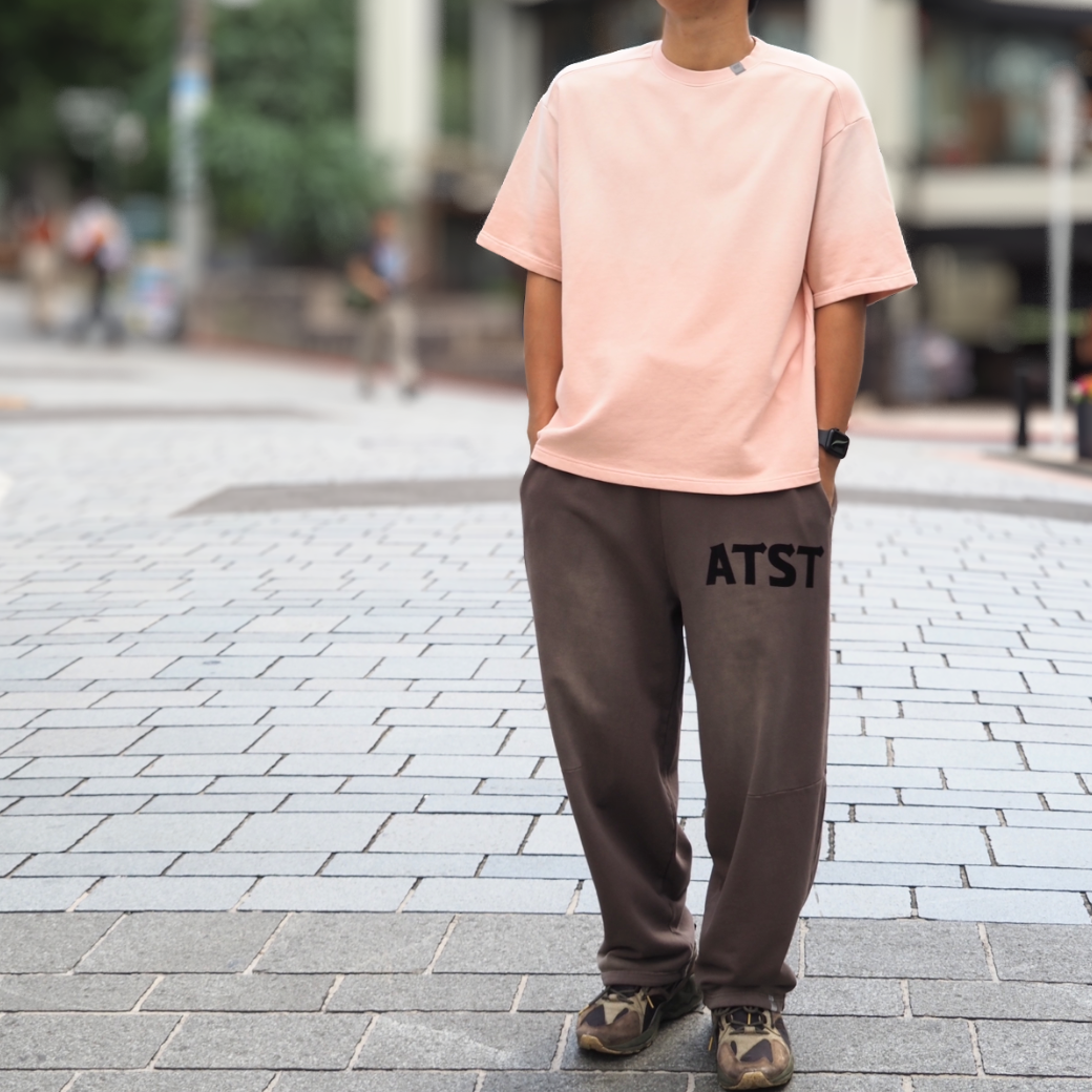 SUPERTHANKS Sun faded Flocky print Sweat S/S T-shirt CS01