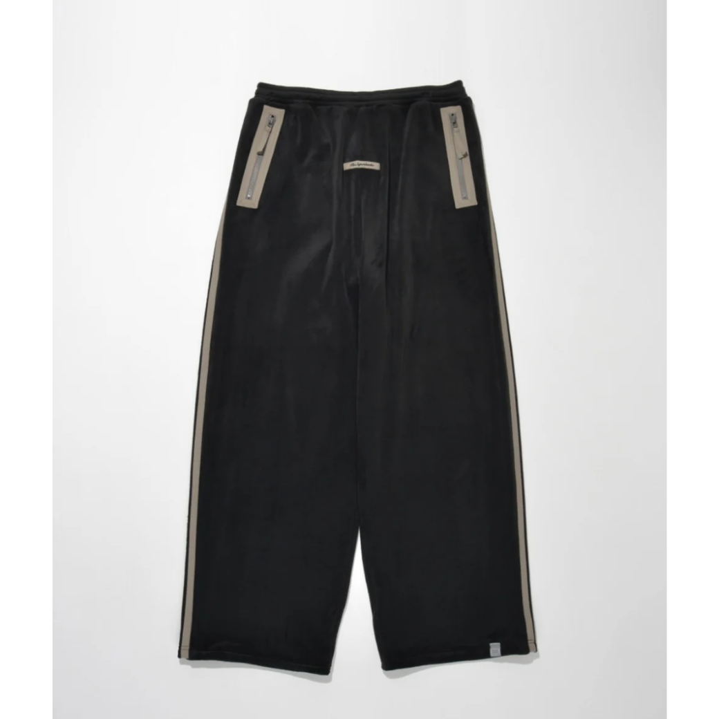 SUPERTHANKS Velour barrel leg line pants CS02