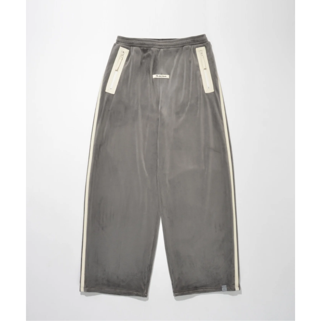 SUPERTHANKS Velour barrel leg line pants CS02