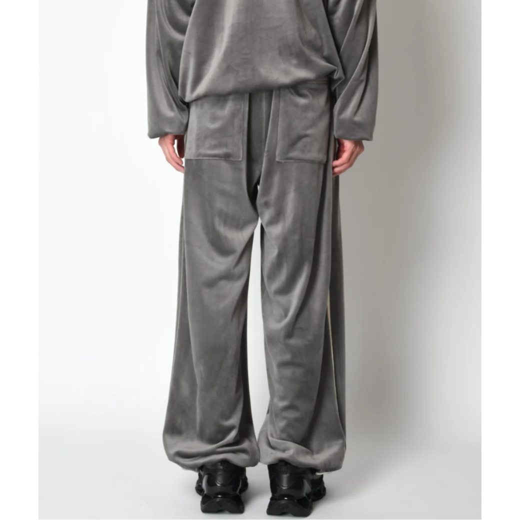 SUPERTHANKS Velour barrel leg line pants CS02