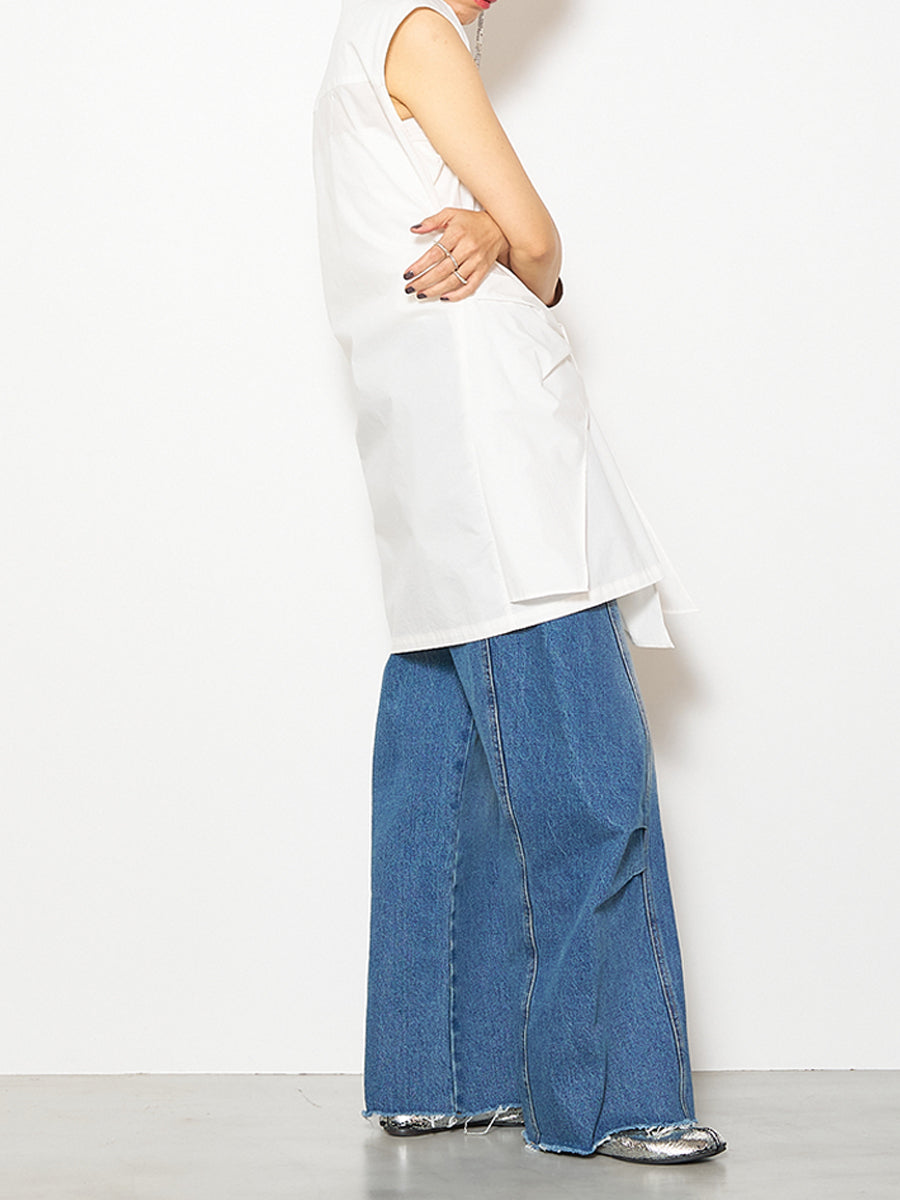 YENNKNEE TUCK DENIM PT Y252-31054-2