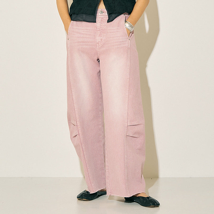 YENNKNEE TUCK DENIM PT Y252-31054-2