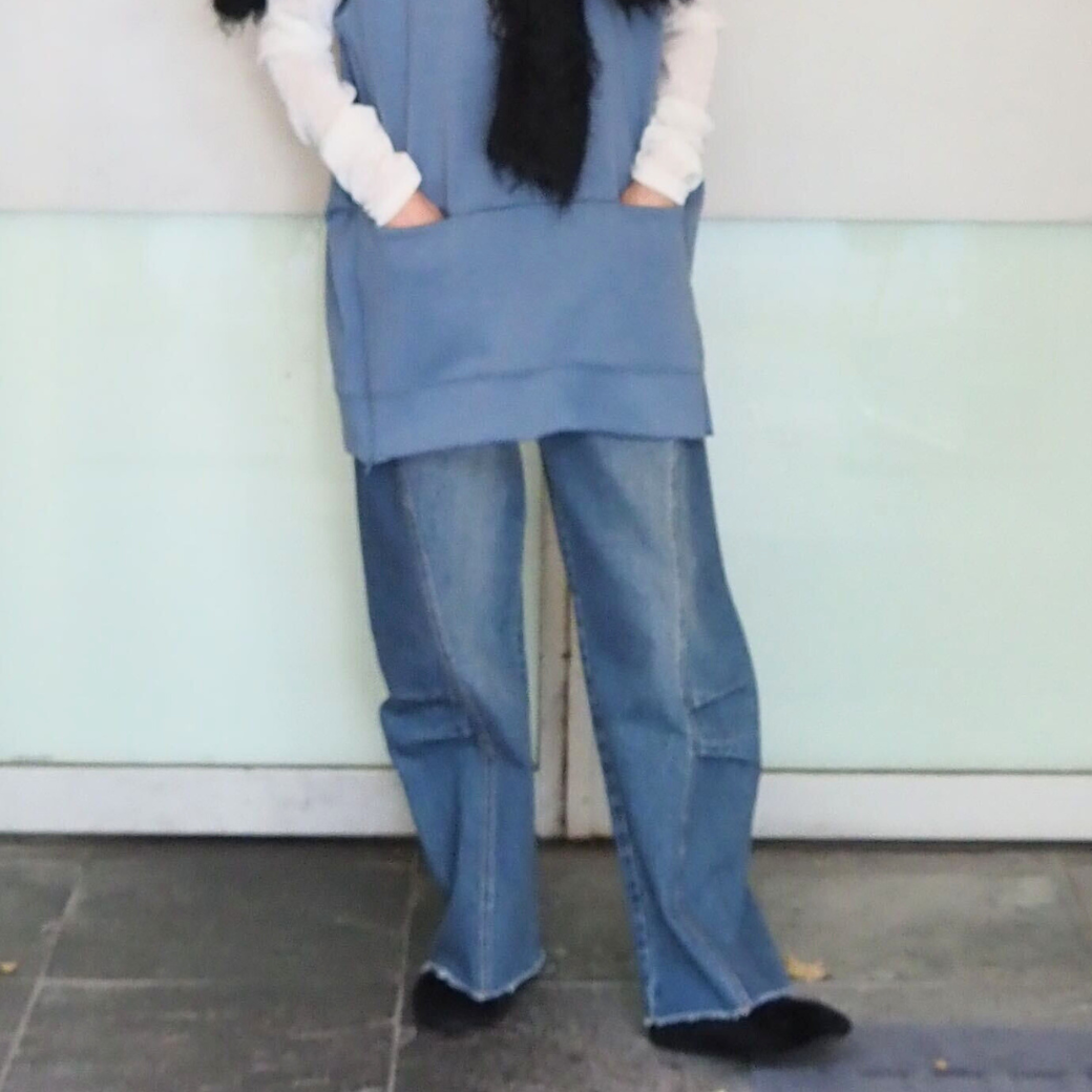 YENNKNEE TUCK DENIM PT Y252-31054-2