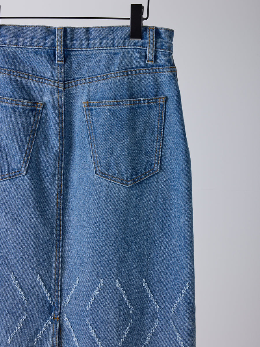 【予約販売】YENN LASER CUT DENIM SK Y261-22002