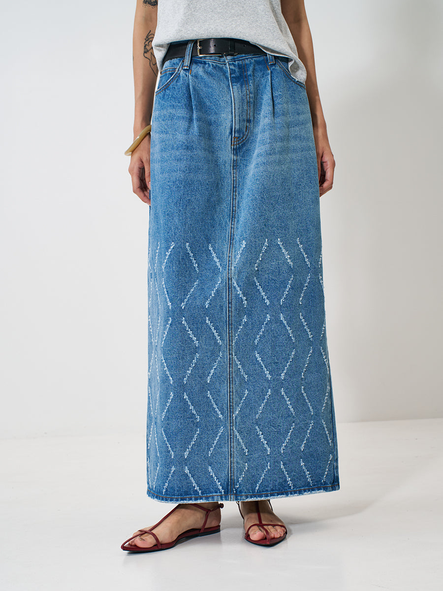 【予約販売】YENN LASER CUT DENIM SK Y261-22002