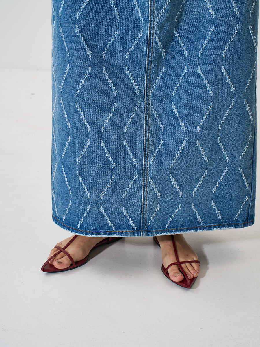 【予約販売】YENN LASER CUT DENIM SK Y261-22002