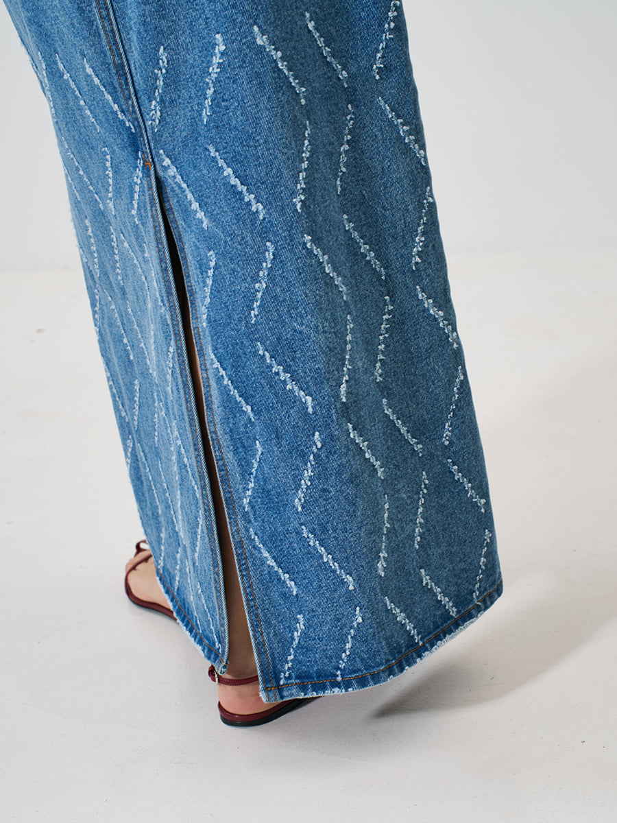 【予約販売】YENN LASER CUT DENIM SK Y261-22002