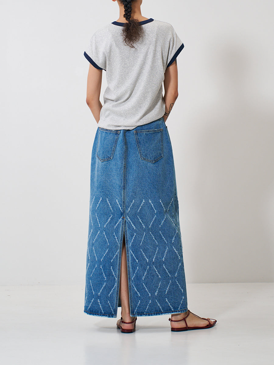 【予約販売】YENN LASER CUT DENIM SK Y261-22002