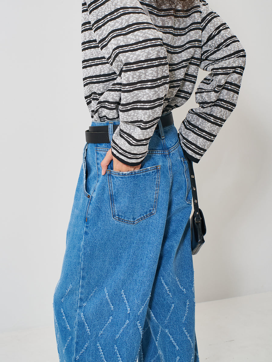 【予約販売】YENN LASER CUT WIDE DENIM Y261-31001