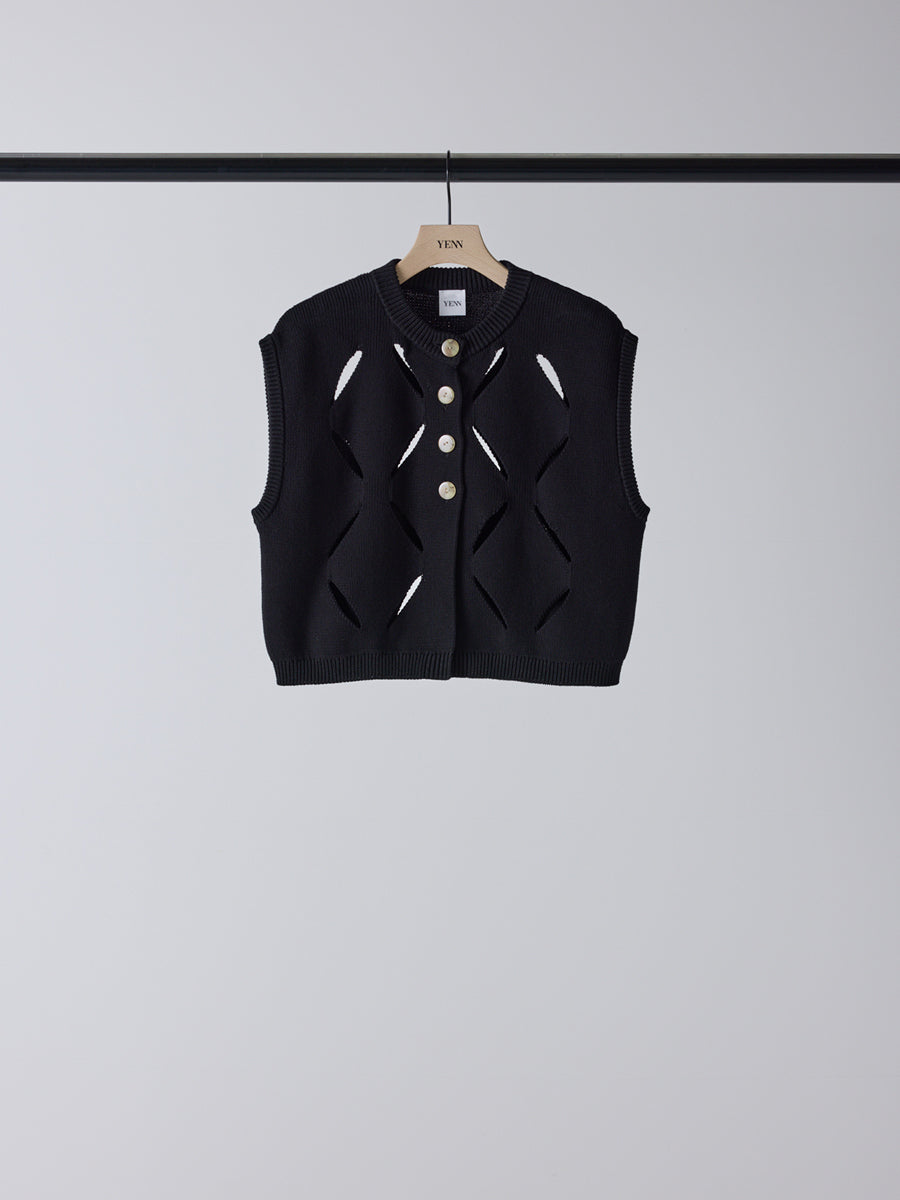 【予約販売】YENN CUT OUT PATTERN VEST Y261-91012