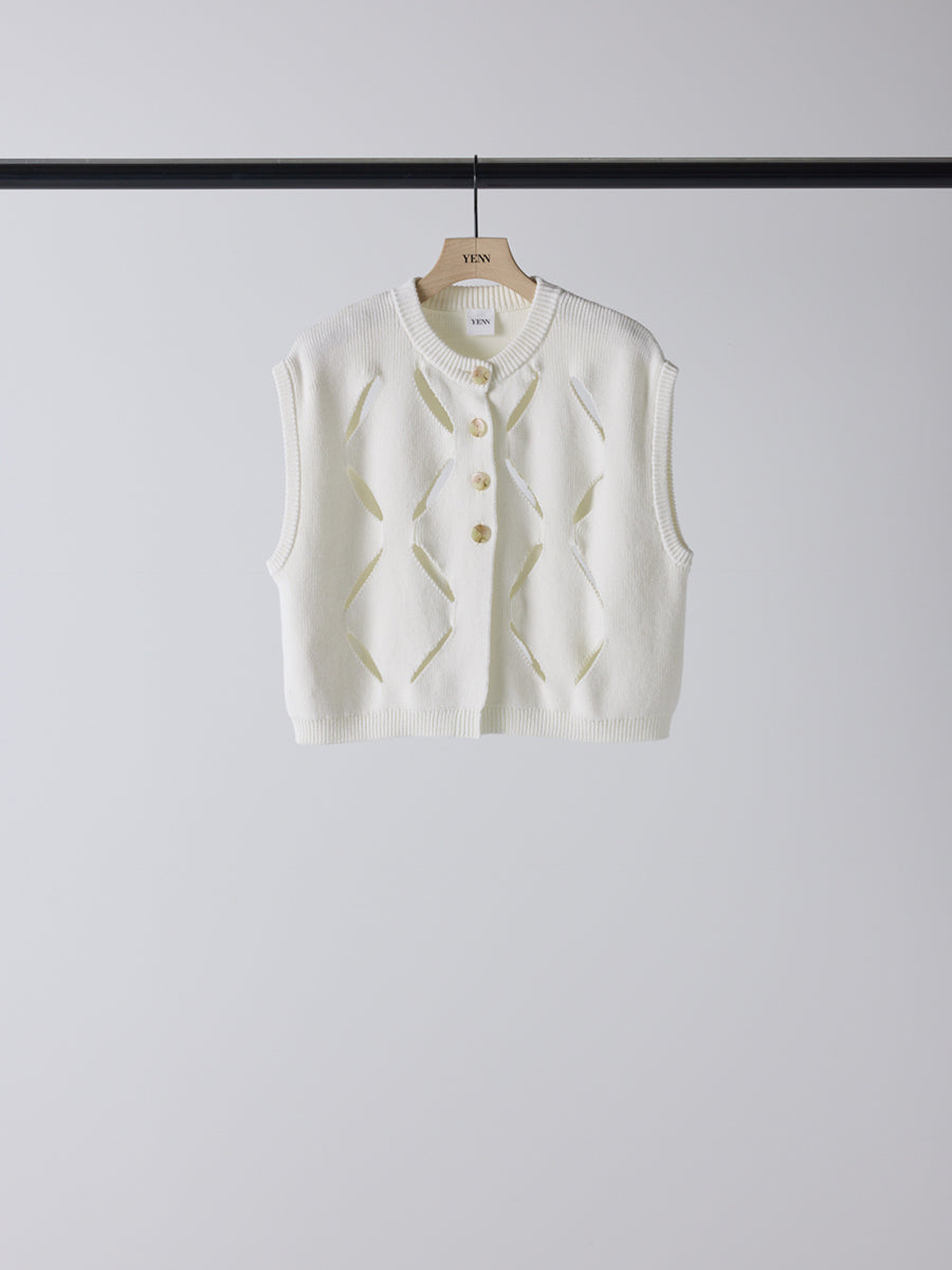 【予約販売】YENN CUT OUT PATTERN VEST Y261-91012
