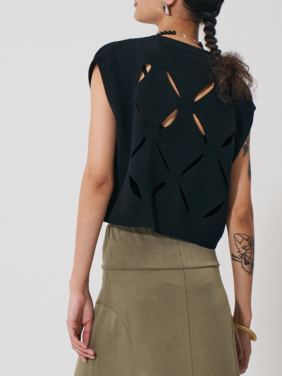 【予約販売】YENN CUT OUT PATTERN VEST Y261-91012