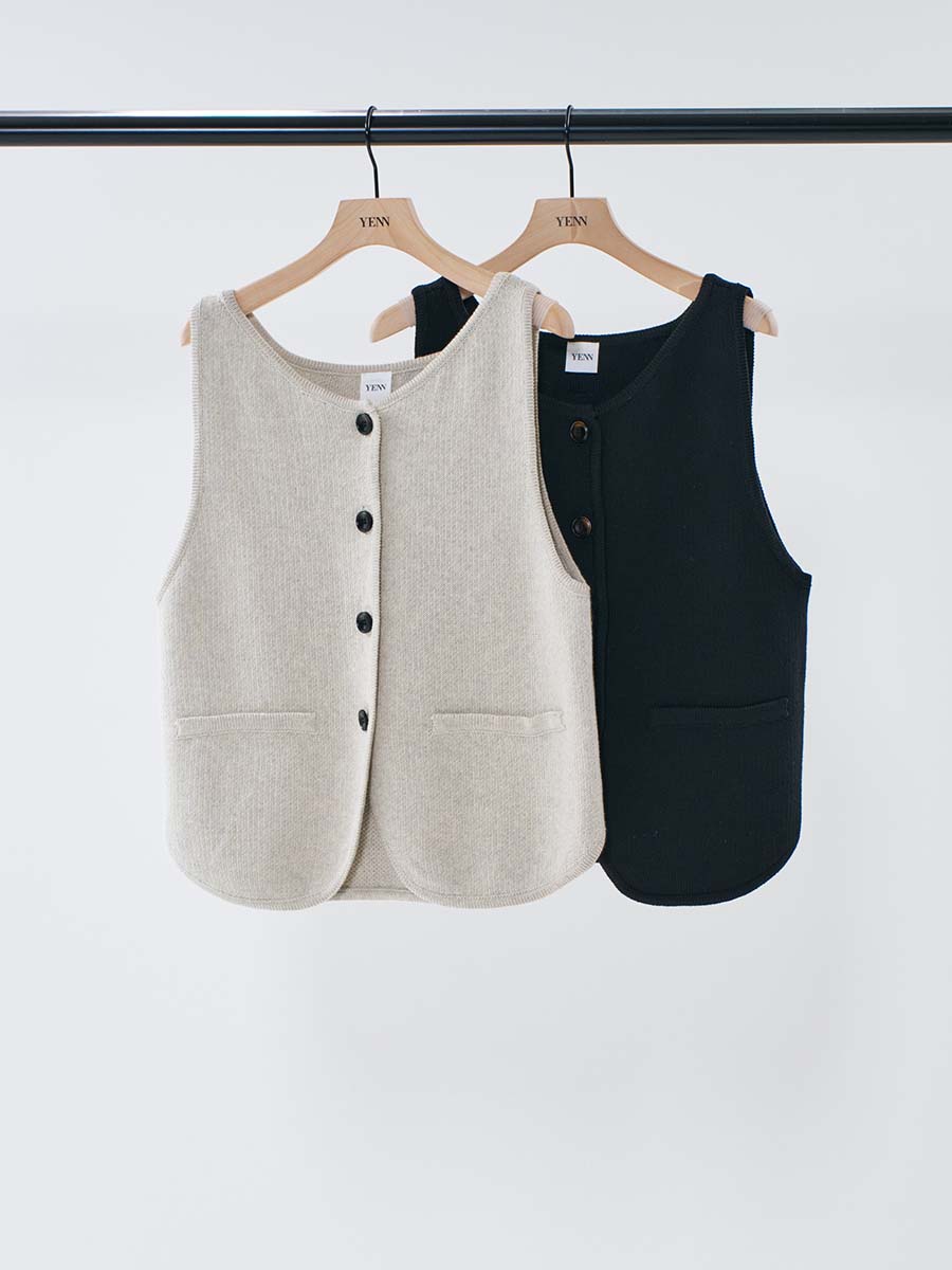 YENN BOAT NECK KNIT VEST Y261-91017