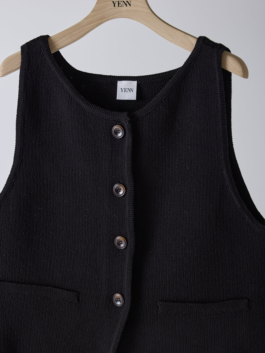 YENN BOAT NECK KNIT VEST Y261-91017