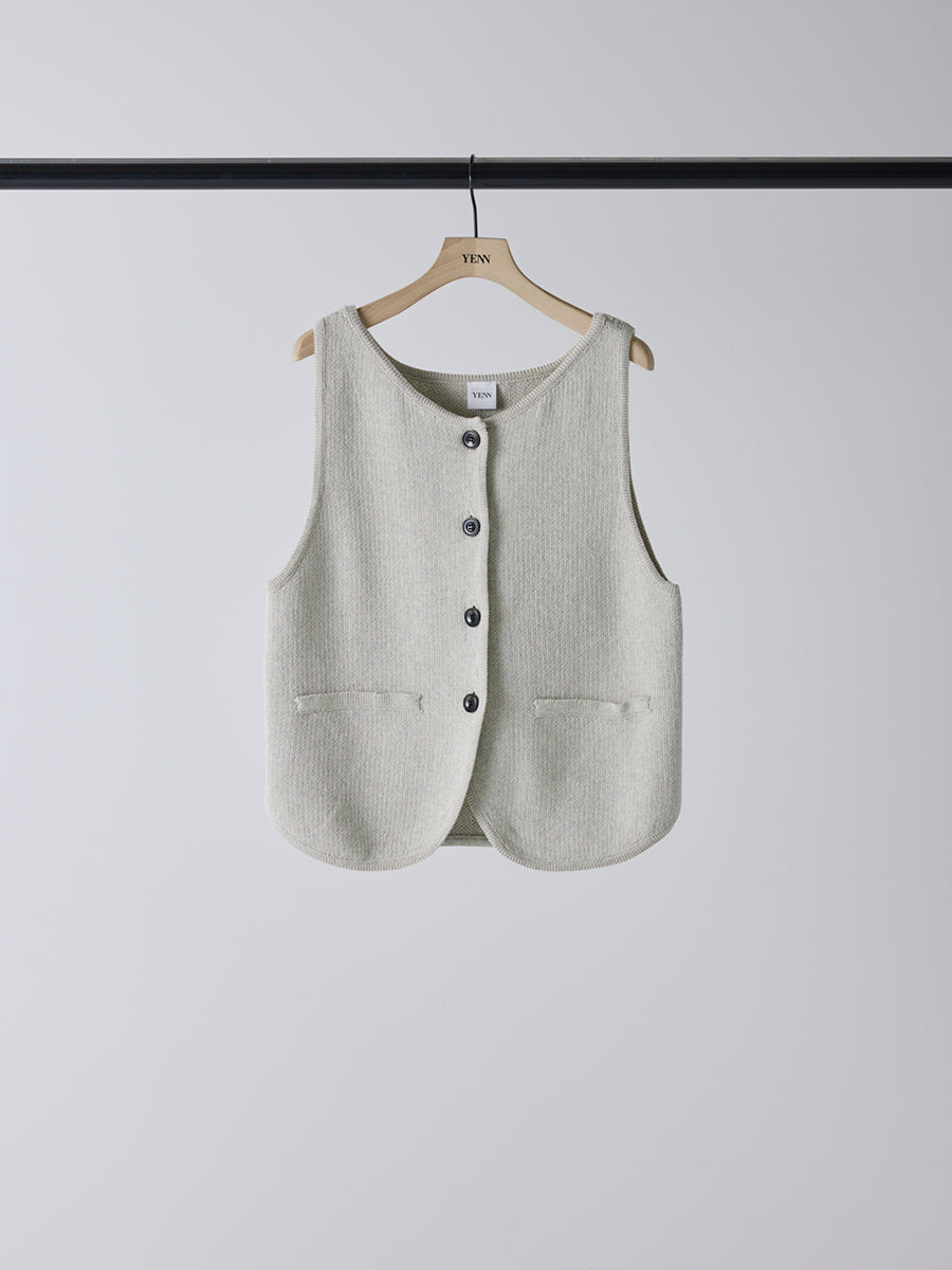 YENN BOAT NECK KNIT VEST Y261-91017