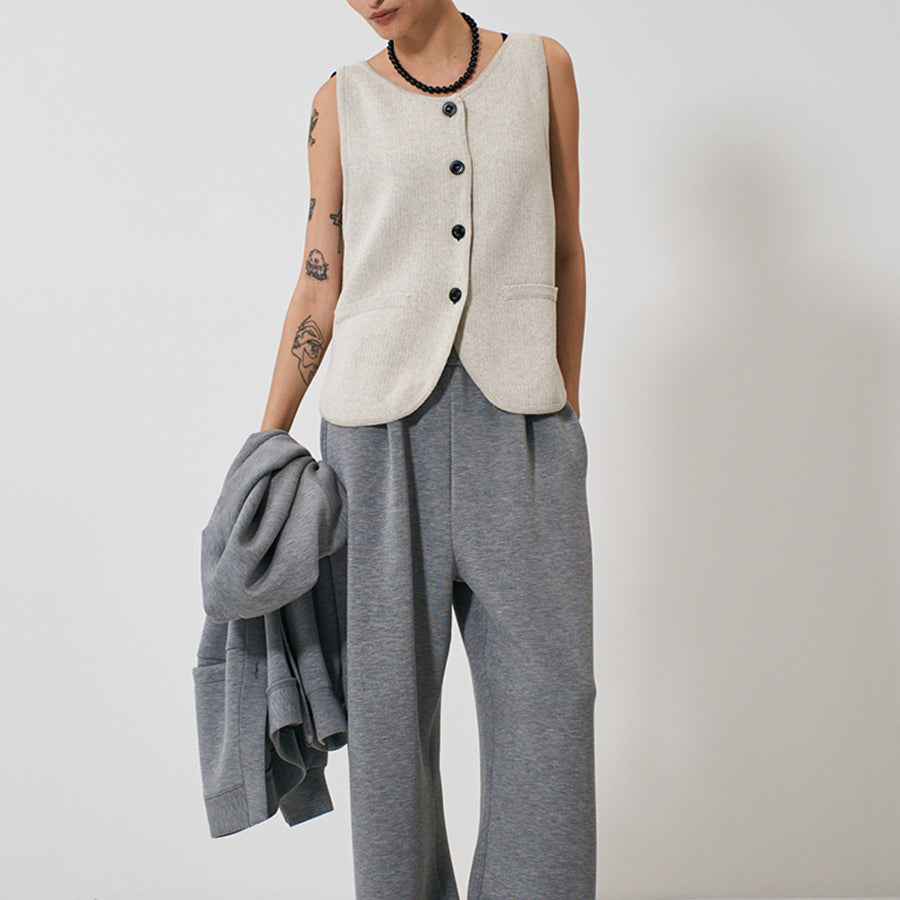 YENN BOAT NECK KNIT VEST Y261-91017