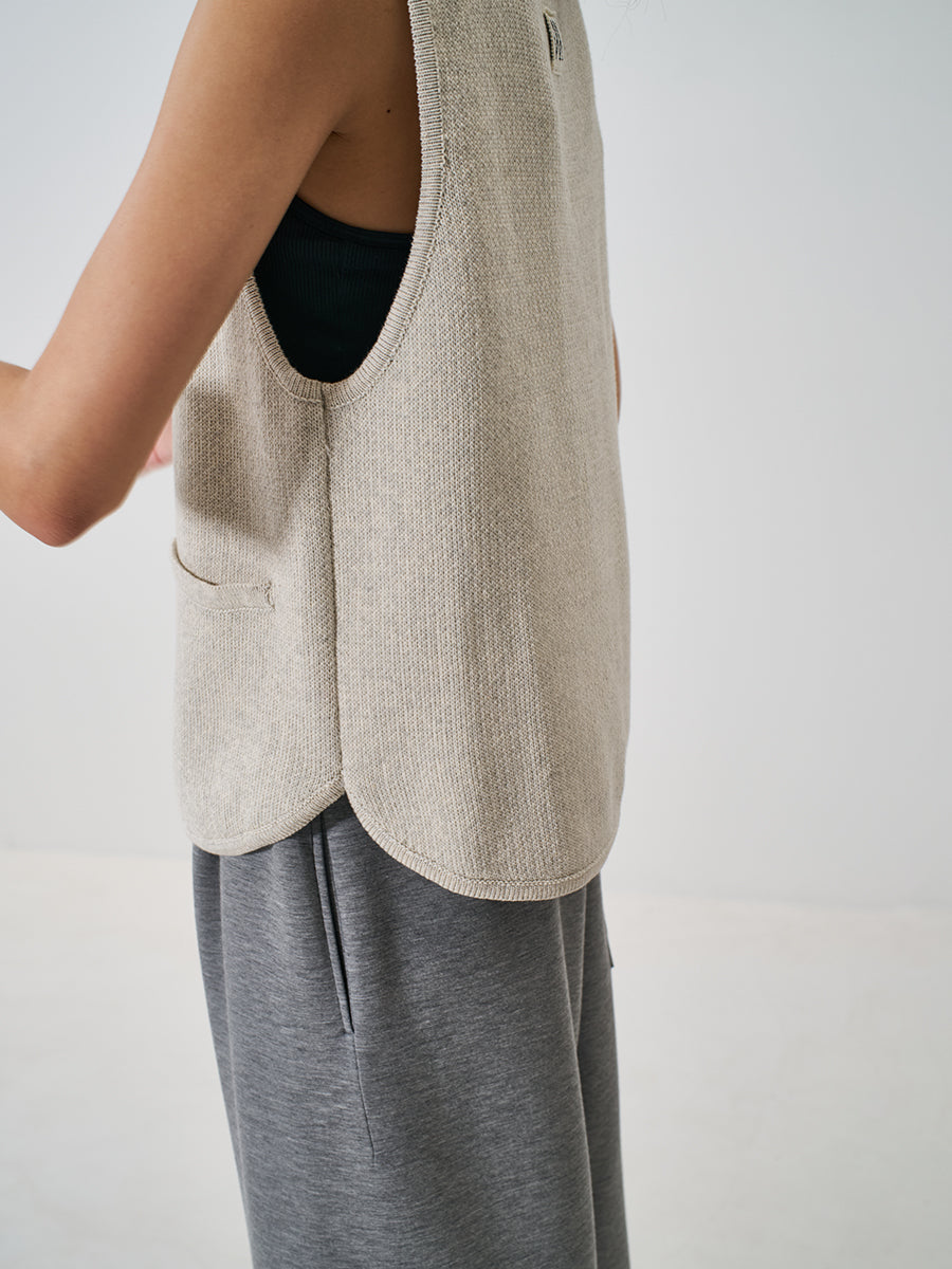 YENN BOAT NECK KNIT VEST Y261-91017