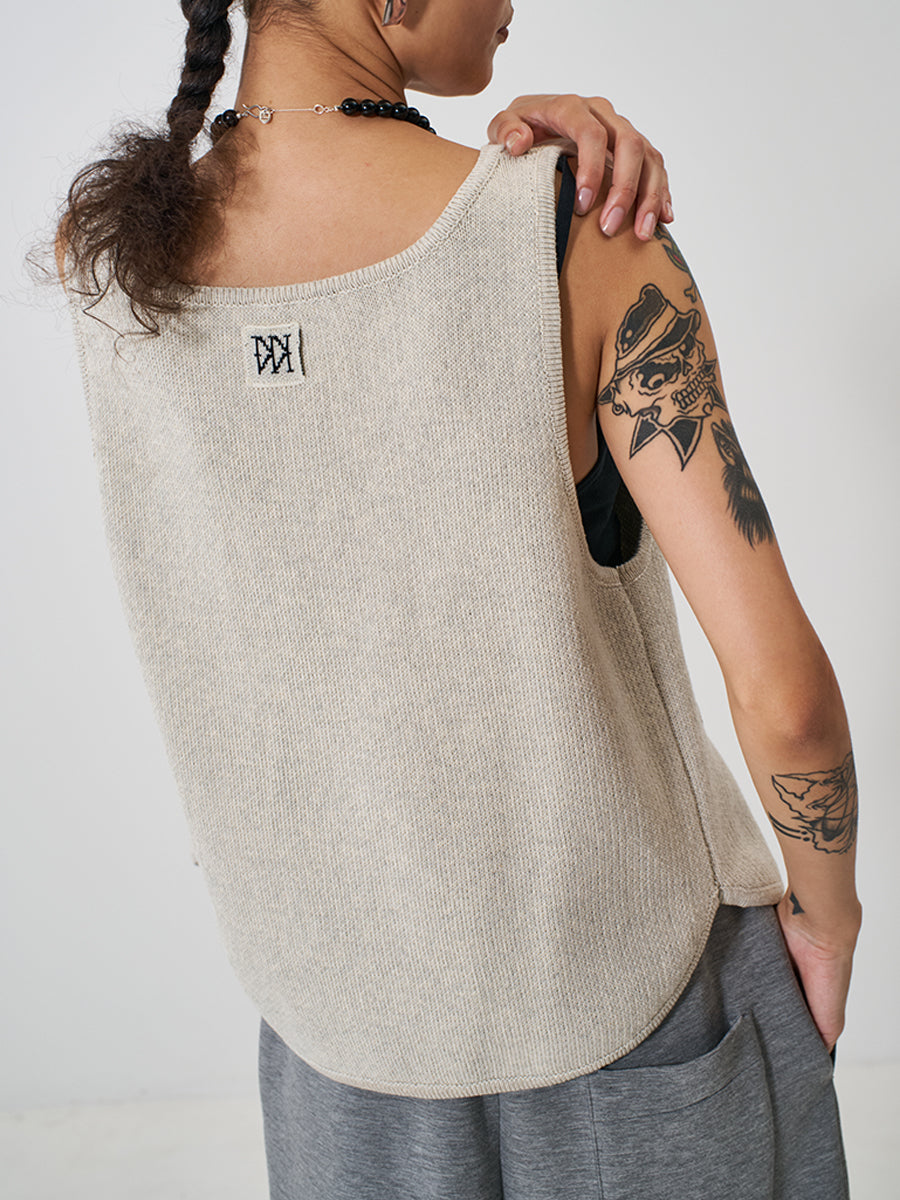 YENN BOAT NECK KNIT VEST Y261-91017
