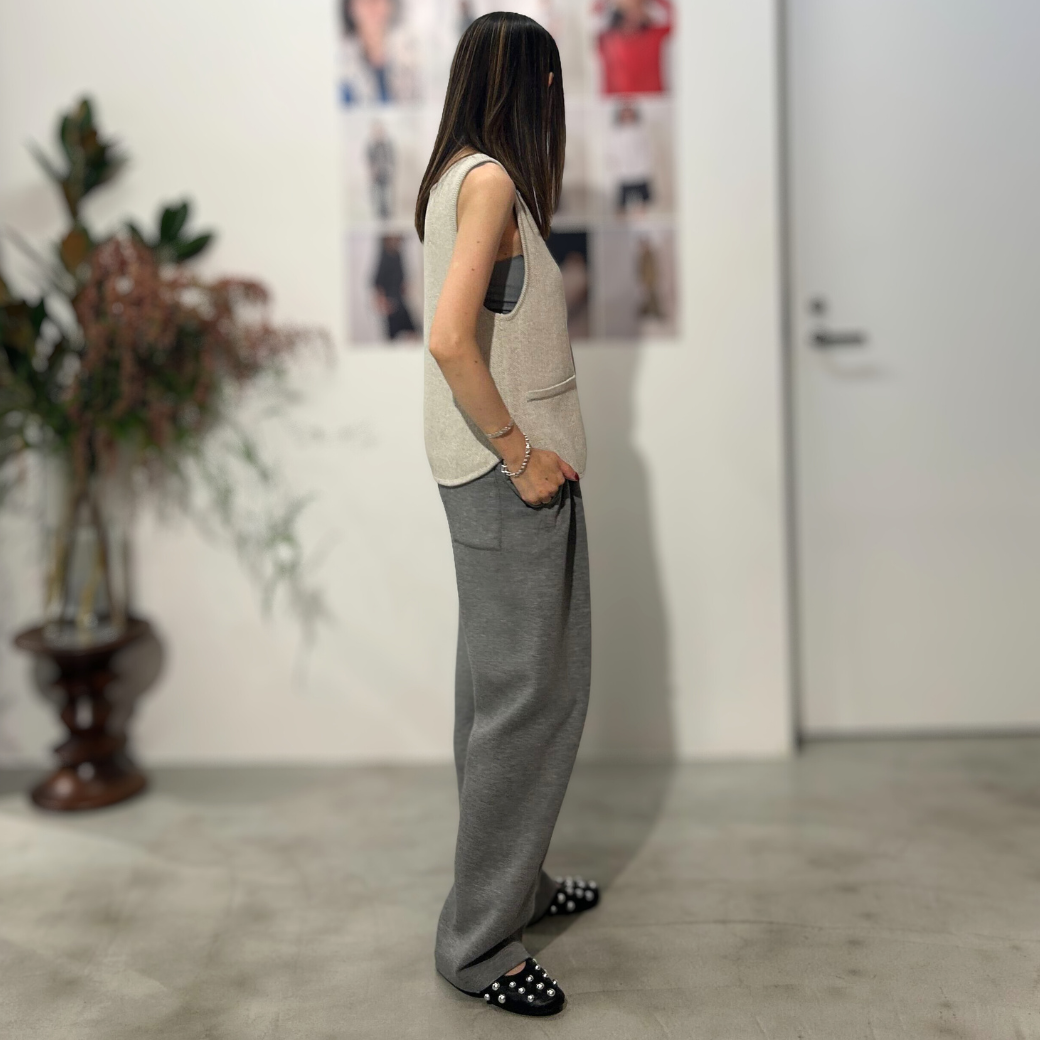 YENN BOAT NECK KNIT VEST Y261-91017