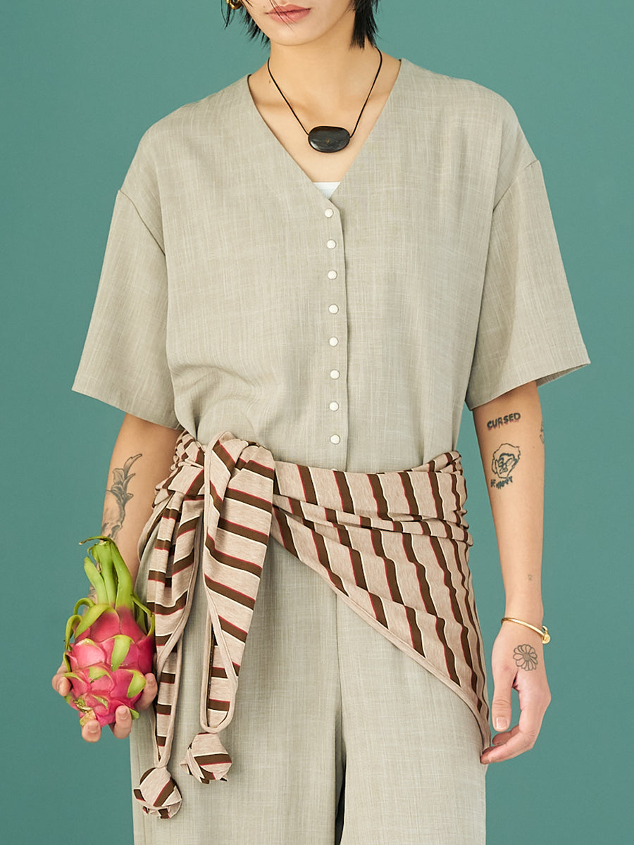 【予約販売】YENN STRIPED JERSEY SCARF Y262-01048