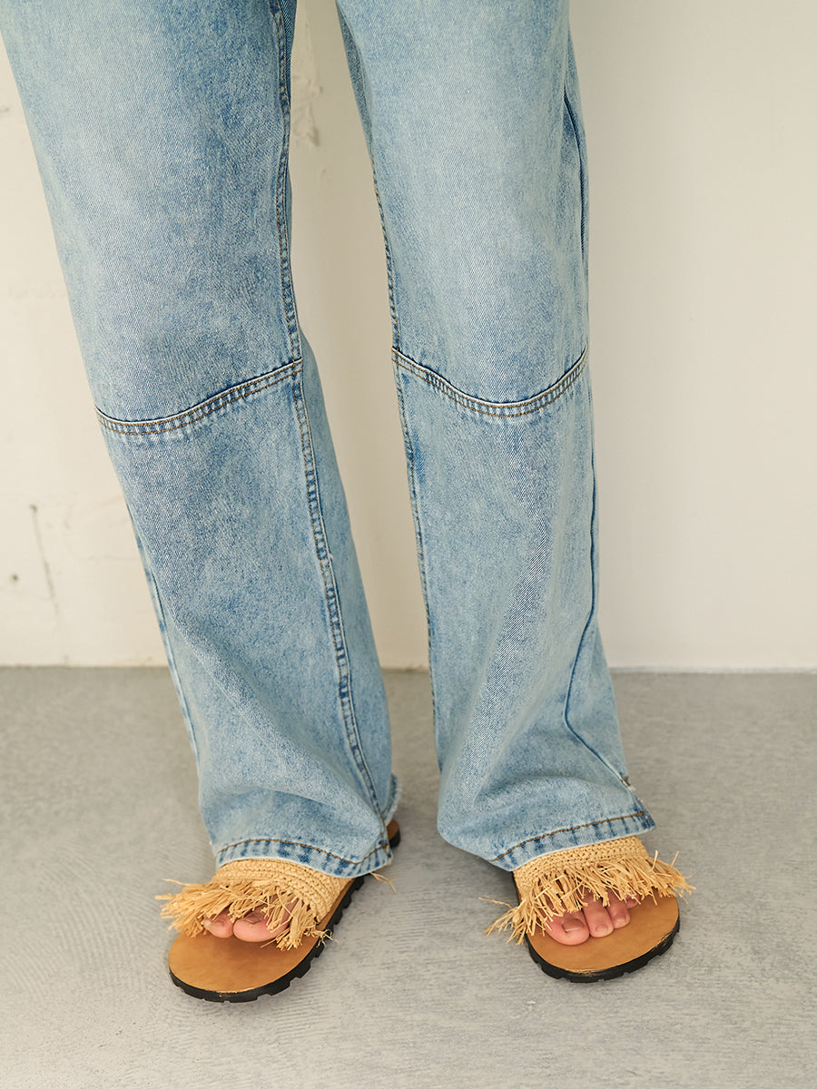 YENN TUCK BELT DENIM PT Y262-31064