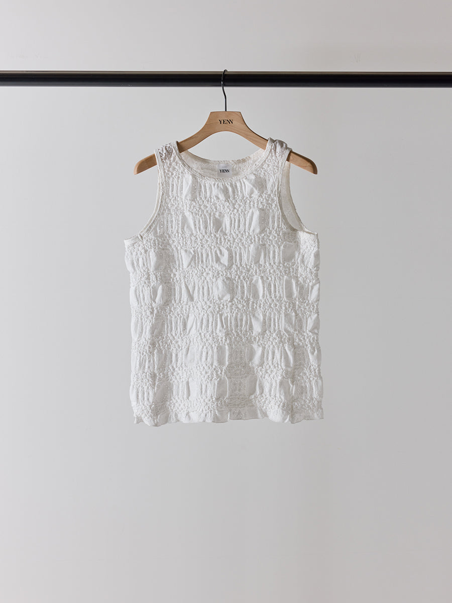 【予約販売】YENN SHRUNK LACE TANKTOP Y262-81053
