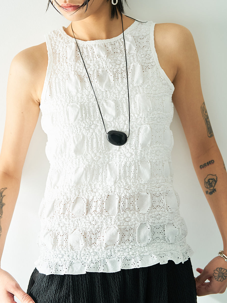 【予約販売】YENN SHRUNK LACE TANKTOP Y262-81053
