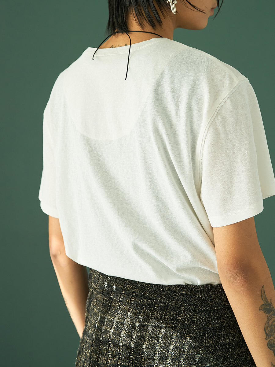 【予約販売】YENN LACE FRAME LOGO TEE Y262-81057
