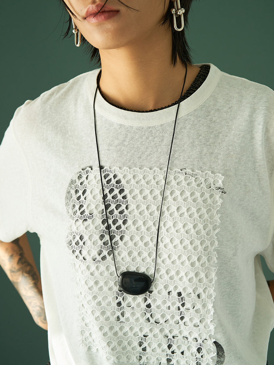 【予約販売】YENN LACE FRAME LOGO TEE Y262-81057