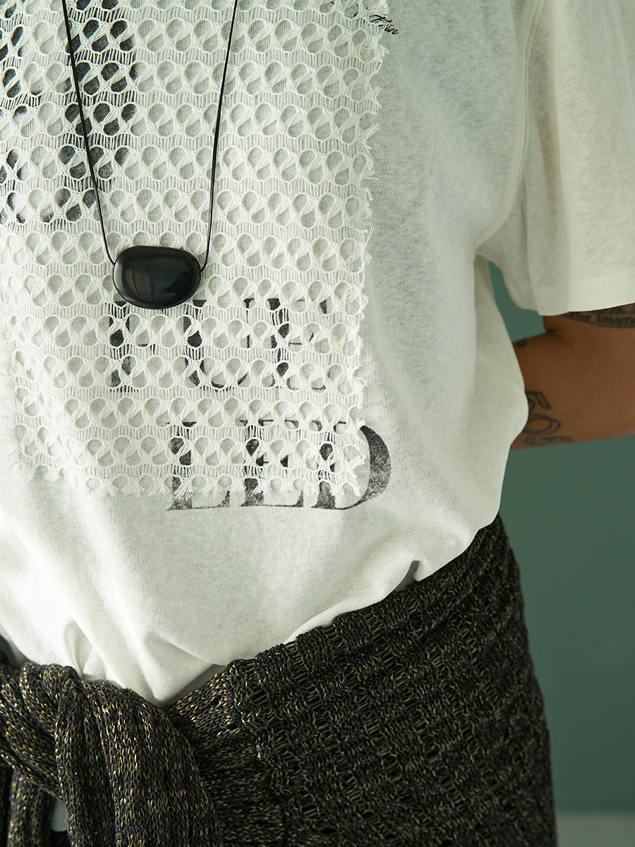 【予約販売】YENN LACE FRAME LOGO TEE Y262-81057