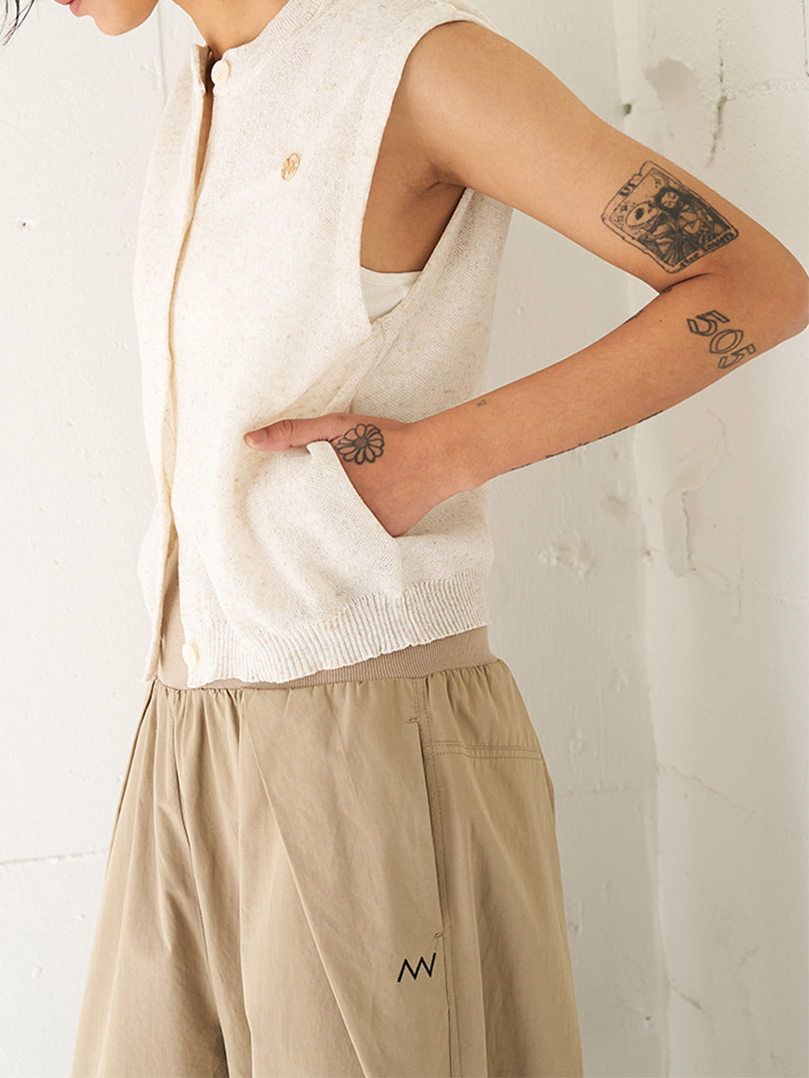 YENN LINEN SHEER VEST Y262-91061