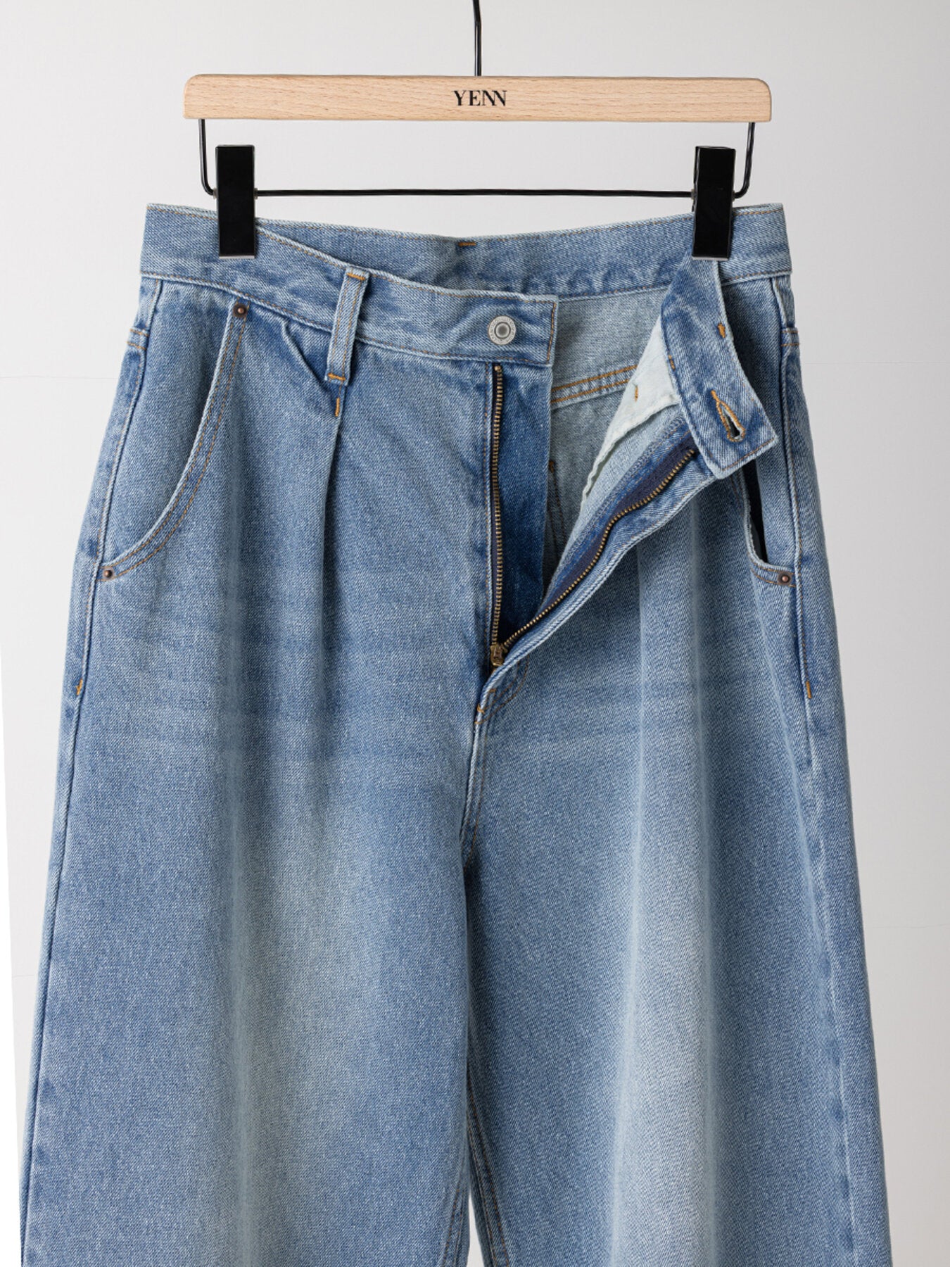YENN LACE HEM TUCK DENIM Y263-31097