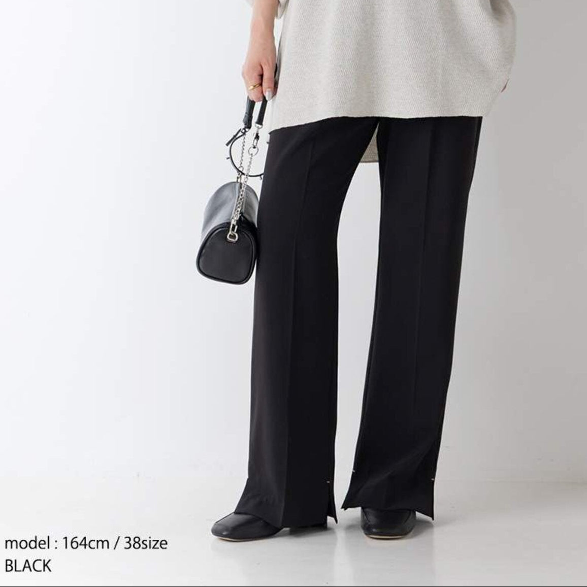 YENN SIDE SLIT SLACKS Y263-31107-2