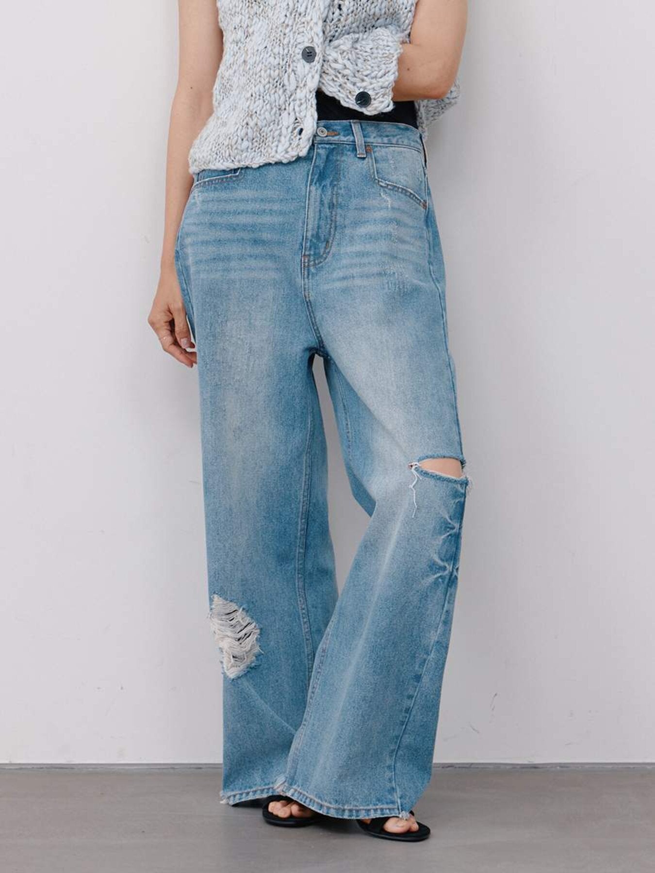 【予約販売】YENN HIGH DAMAGED WIDE PT Y264-31140