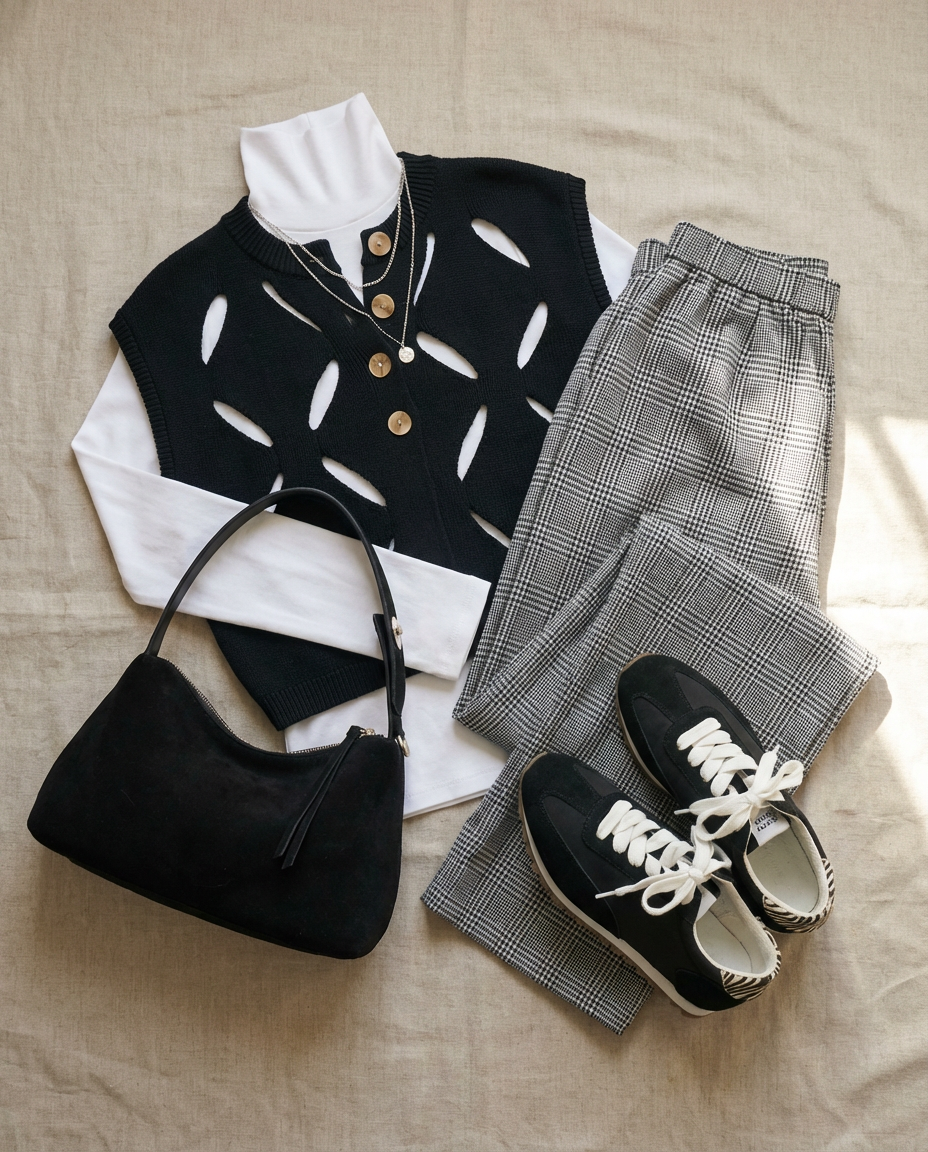 YENN CUT OUT PATTERN VEST Y261-91012