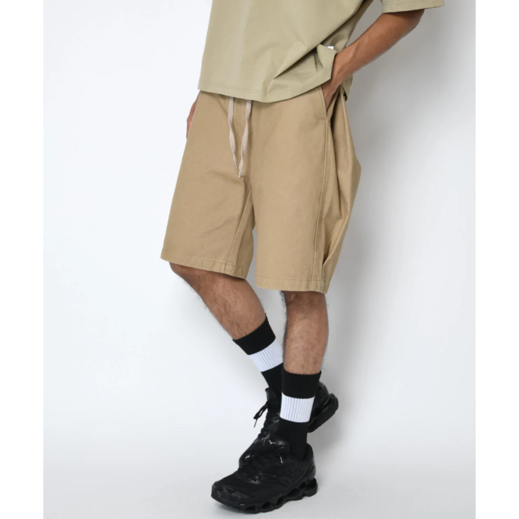 SUPERTHANKS Pigment dyed Twill side-tuck shorts PT-03