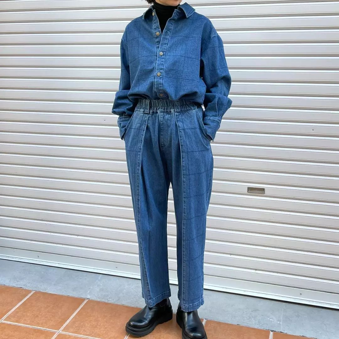 SUPERTHANKS ステッチタックワイドパンツ