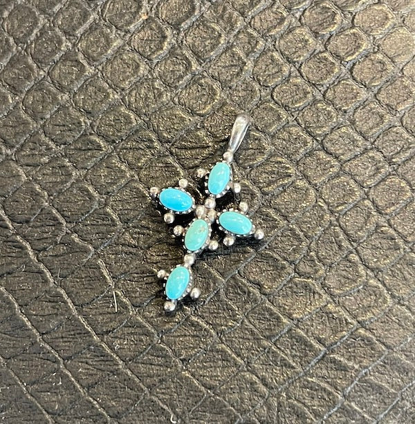 ターコイズ ペンダントトップ デザインクロス