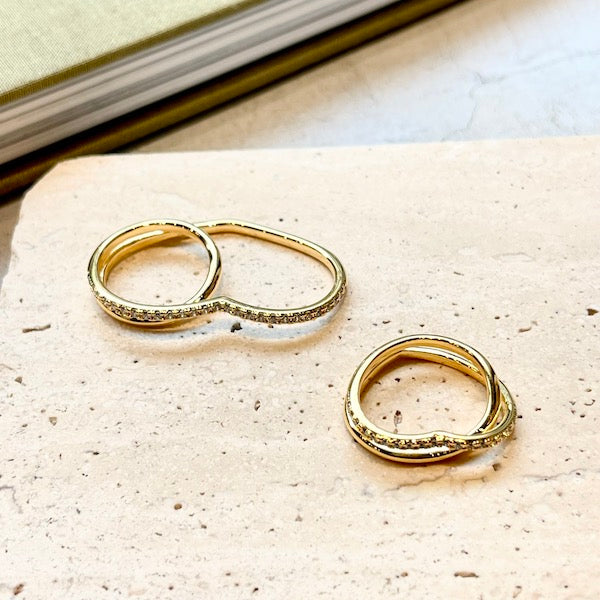 Heart double finger ring