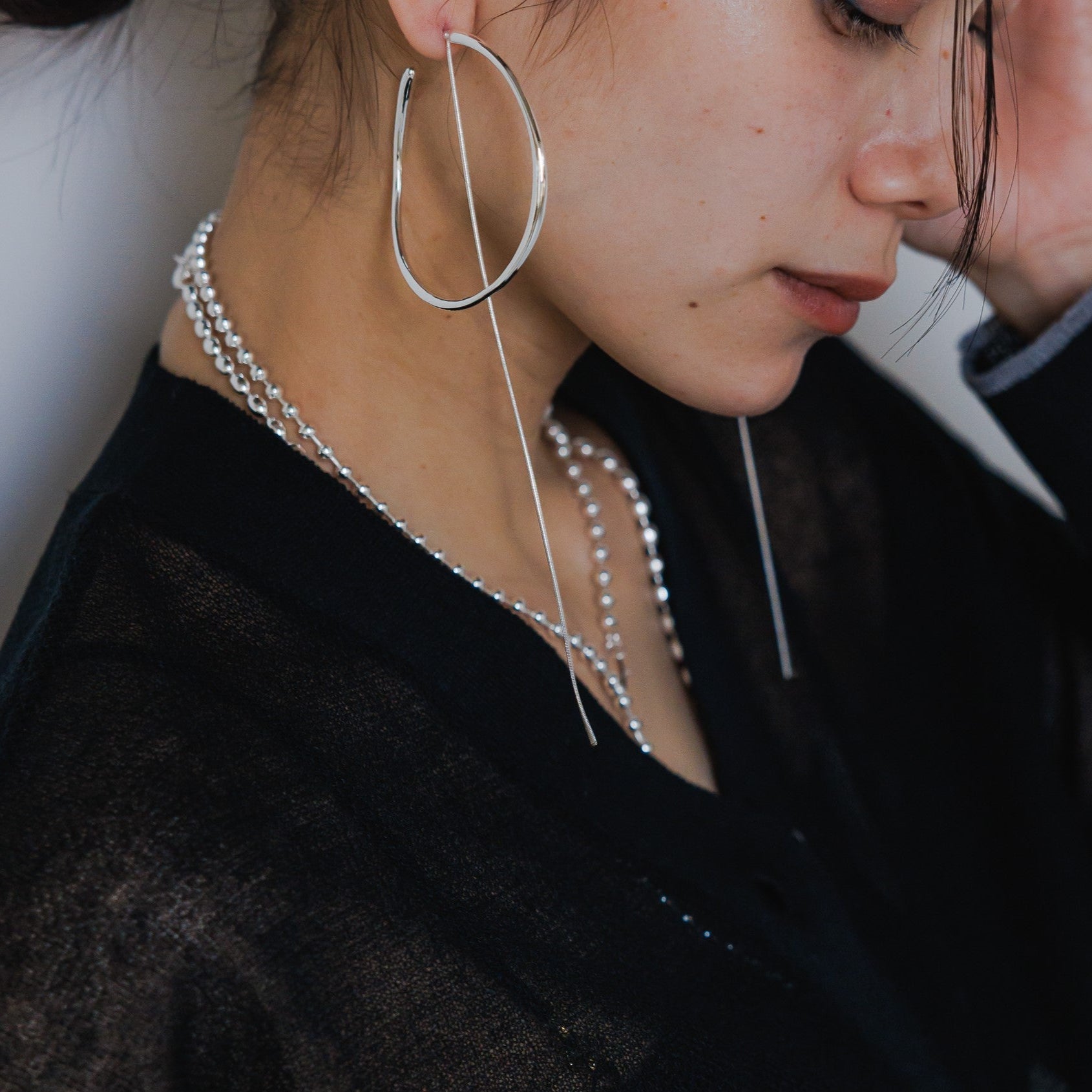 【予約販売】CHIGNON BIGフープ＆チェーン２WAYピアス 0053-415SH